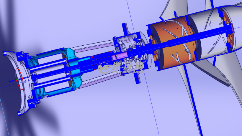 三冲程发动机引擎模型 - solidworks传动件和减速器模型下载 - 沐风图
