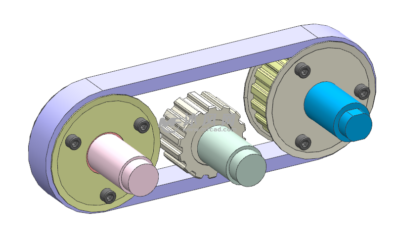 皮带轮传送传动 - 传动件图纸 - 沐风网