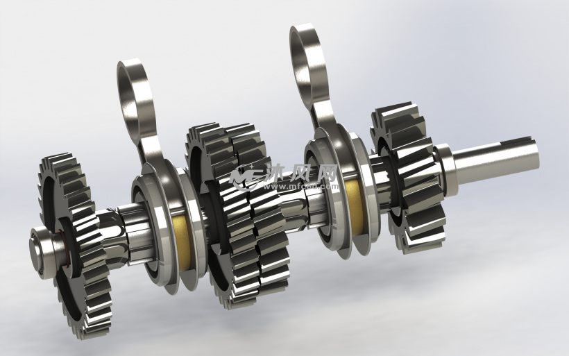 齿轮和轴总成 - solidworks传动件和减速器模型下载 - 沐风图纸