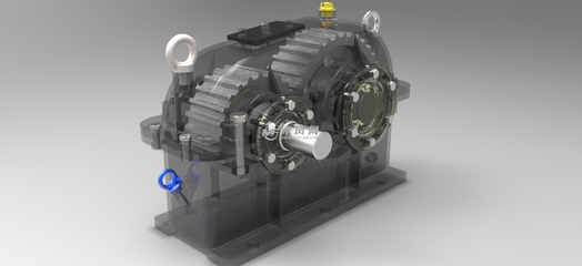 带所以零部件的齿轮减速器 - solidworks传动件和减速器模型下载 - 沐风图纸